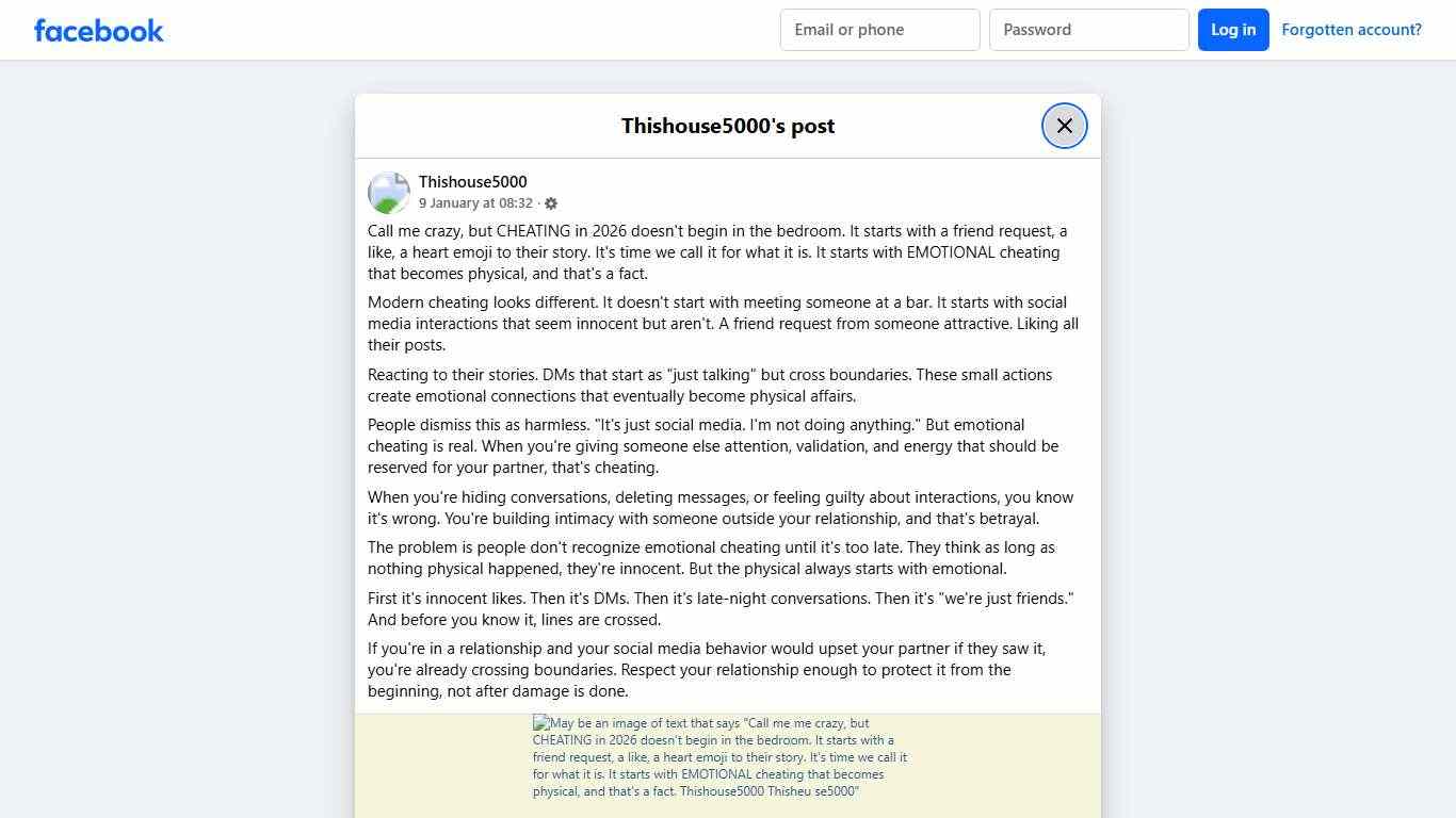 Thishouse5000 - Call me crazy, but CHEATING in 2026... Facebook